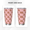 thumbnail image 3 of Picia Heart Capybara Pattern 20 oz Tumbler Stainless Steel Vacuum Insulated Coffee Ice Cup Double Wall Travel Flask Dual Lid Water Bottle, Eco-friendly Car Cup, 3 of 8