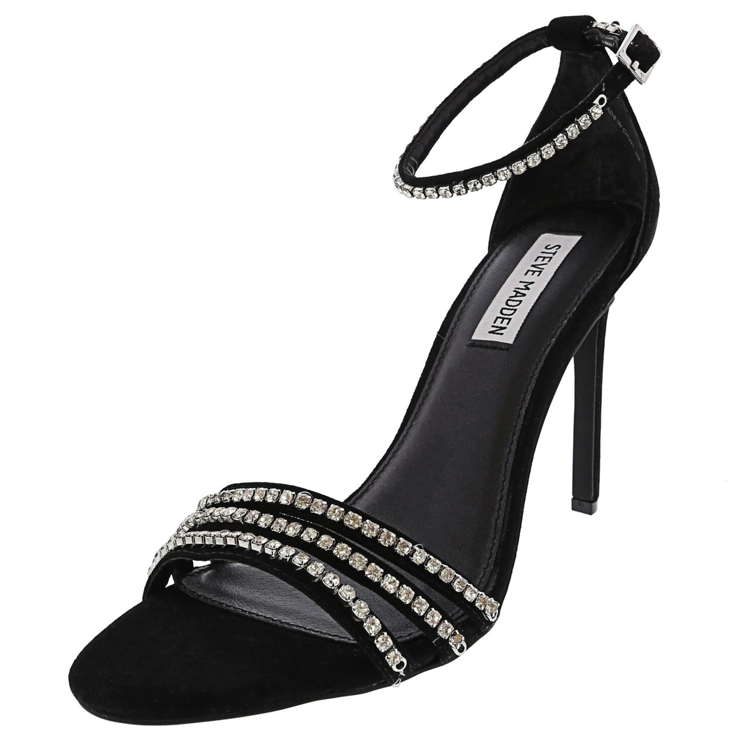Steve Madden Women's Sterling Black Multi Ankle-High Leather Heel - 10M ...