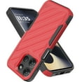 thumbnail image 3 of For Motorola Edge 2025 Lined Shockproof Hybrid Cell Phone Cover Case - Red, 3 of 5