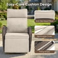 thumbnail image 6 of Gymojoy 2pcs Outdoor Wicker Swivel Reclining Chair Patio Chaise Lounge Chair Recliner with Adjustable Backrest and Footrest for Pool Deck, 6 of 12