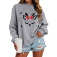 thumbnail image 6 of larpptyChristmas Sweater for Women Merry Christmas Xmas Graphic Sweatshirts Soft Cute Holiday Tops Vacation Outfits (Grey, XXL), 6 of 9