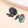 thumbnail image 6 of Tie Dye Elegant Dress Shirt Cufflinks Set, Men's Stainless Steel Cufflink for Formal Attire, 6 of 6