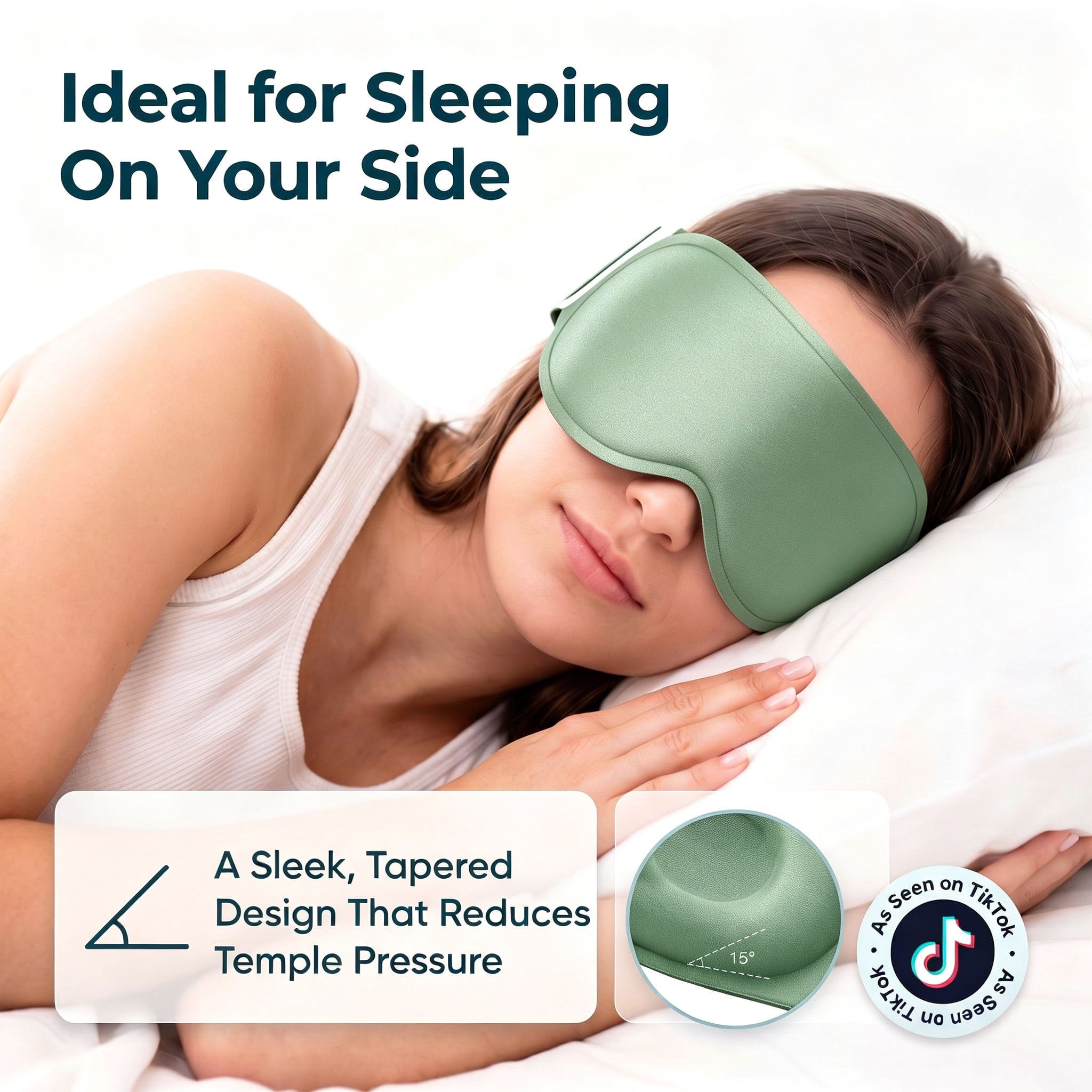 Weighted Sleep Mask, 100% Blackout for Deeper Sleep, 3D Contoured Eye Mask for Sleeping, Zero Eye Pressure, Soft Breathable Fabric, Full Coverage Strap for Home, Travel, Nap, for Women and Men