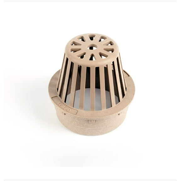 Premium USA Made 4" Inch TAN Outdoor Round Atrium Drain Grate Cover - Fits All 4" Inch Sewer & Drain Pipe / Fittings, Also Fits Triple Wall Pipe & Corrugated Landscape Pipe 4" (TAN)