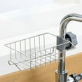 thumbnail image 2 of pdqouc Kitchen Stainless Steel Faucet Storage Rack Sink Shower Basket Sponge Drain Rack Strainer and Washing Fruits and Vegetables Kitchen Colander Set, 2 of 6