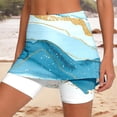 thumbnail image 2 of Wxolcjlv Women's Marble Print Mini Skort High Waist Stretch Fit Sport Built‑In Shorts Athletic Bottoms, 2 of 7