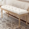 thumbnail image 3 of Dycanpo 44'' End of Bed Bench, Vintage Upholstered Bench for Entryway, Beige, 3 of 8