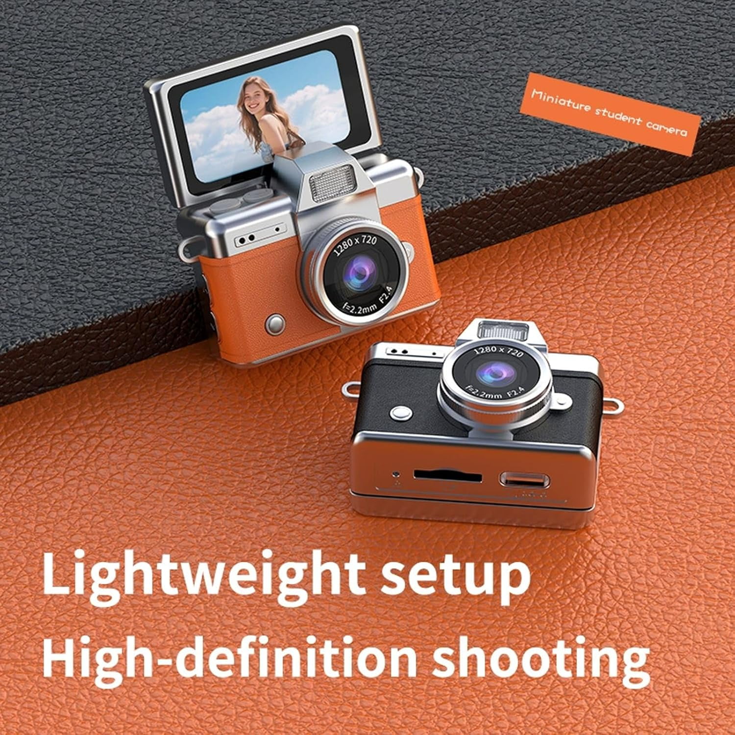 2026 New Mini Digital Camera with 1.47 in LCD Screen 1080P | Mini Keychain Retro Camera, Flip Screen & Built-in Flash, Ideal for Travel, Study, and Concerts