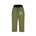 thumbnail image 5 of Womens Pants,Xunlbb Women’s Elastic Waist Summer Solid Casual WithPockets Outing Pants Capris on Clearance,Green S, 5 of 5
