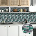 thumbnail image 7 of 16Pcs/Set Tile Stickers Waterproof Kitchen Backsplash 8"x8" Marbling Mosaic Green Gray Wall Decals DIY Decor, 7 of 7