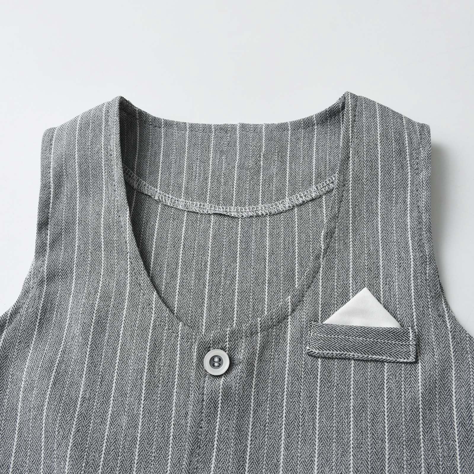 Gubotare Boys Wedding Outfit Boys Formal Suit Vest Kids Button Adjustable Back Strap Toddler Vests 5T 6T,(Light Gray 5-6 Years)