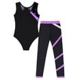 thumbnail image 4 of Doomiva Kids Girls Gymnastics Dance Outfits Sleeveless Ballet Leotard with Athletic Leggings Purple 10, 4 of 7