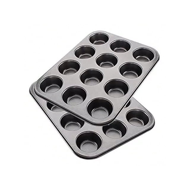 Paquete de 2 Charolas para 12 cupcakes con antiadherente molde de repostería con 50 capacillos de papel