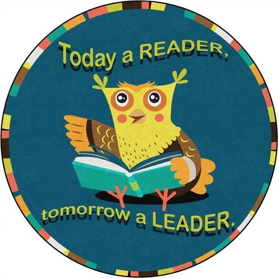 Flagship Carpets FE489-27A 6 ft. The Reader to Leader Rug - Round