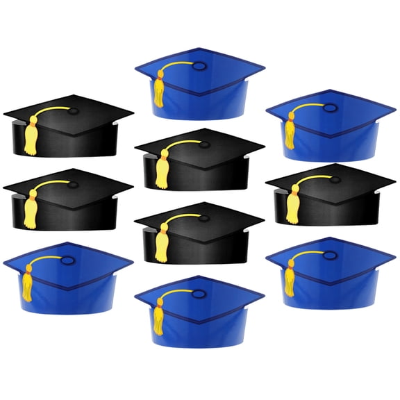 HOOWIFFY 10-Pack Graduation Cap Photo Props, PhD Style Paper Hats for Graduation Party and Celebration Season