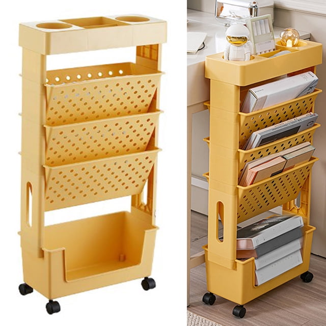 Estante organizador de almacenamiento, estantería móvil de múltiples capas, estantería móvil para habitación, estantería móvil diseñada a medida
