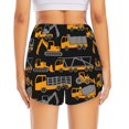 thumbnail image 4 of Running Shorts for Women, yellow excavator Workout Athletic Shorts with Pockets, Lounge Yoga Shorts Women, 4 of 7