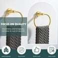 thumbnail image 3 of ABPETE Brushed Gold Towel Ring, SUS 304 Stainless Steel Hand Towel Holder for Bathroom Wall Mount, Oval Shape, 3 of 9