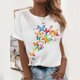 thumbnail image 4 of Gibobby Camiseta de manga corta para mujer Impresión superior la mujer O cuello manga corta suelta Casual Top(Blanco,M), 4 of 4