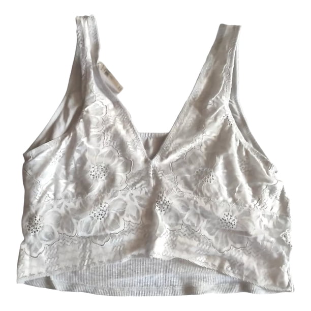 Bralette Aerie Gris Talla Encaje Tela Suave,sin Varillas