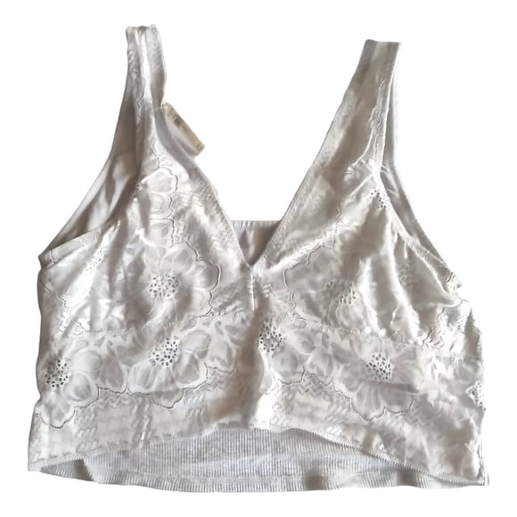 Bralette Aerie Gris Talla Xl. Encaje Tela Suave,sin Varillas