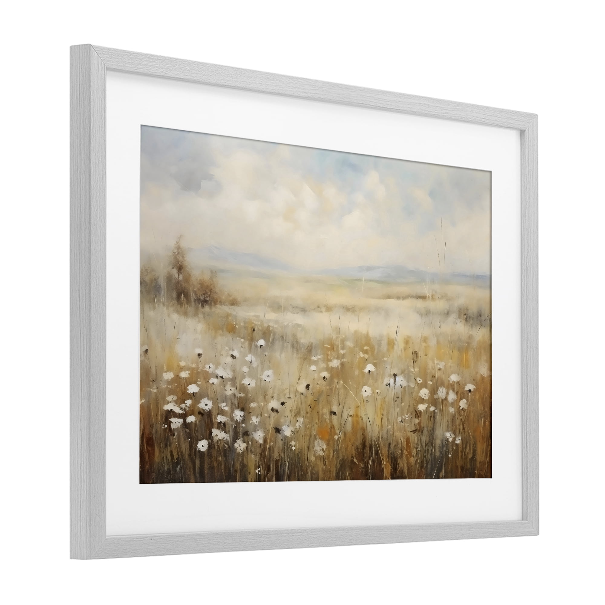 Stupell Industries Neutral Land Calmness Gray Framed Print Under Glass, design by Creative Studio