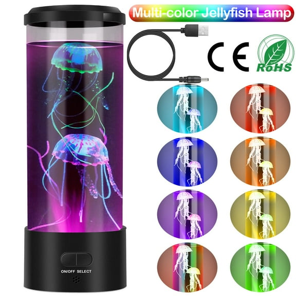 TeqHome Jellyfish Lava Lamp Multi-color Changing Mood Night Light USB Electric Desk Tank Decoration Lamp Home Office