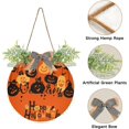 thumbnail image 2 of Coolnut Happy Halloween Welcome Sign Front Door Round Wall Door Sign with Flowers Hanging Sign for Entryway Front Porch Hallway Yard Garden Home Decor, 2 of 7