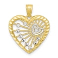 thumbnail image 1 of 10k & Rhodium Heart Charm in 10k Yellow Gold w/ Rhodium Plating, 1 of 3