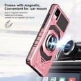 thumbnail image 6 of Compatible for TCL A3 Case / TCL A30 Case / TCL ION Z Case w/Tempered Glass Screen Protector [Military Grade] Ring Car Mount Kickstand Shockproof Hard Phone Case - Rose Gold, 6 of 7