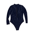 thumbnail image 5 of Afdoent One Piece Swimsuit For Women Solid Color Zipper Front Swimsuit Surfing Swimwear Full Swimsuit With High Neck Long Sleeve 2026 Beach Vacation Clothes, 5 of 5