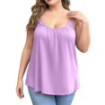 thumbnail image 3 of Plus Size Tank Tops for Women Loose Spaghetti Strap Tunic Blouses Violet 4XL, 3 of 7