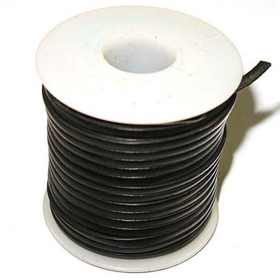 Calf Leather Lace 3/32" 25 Yards Black