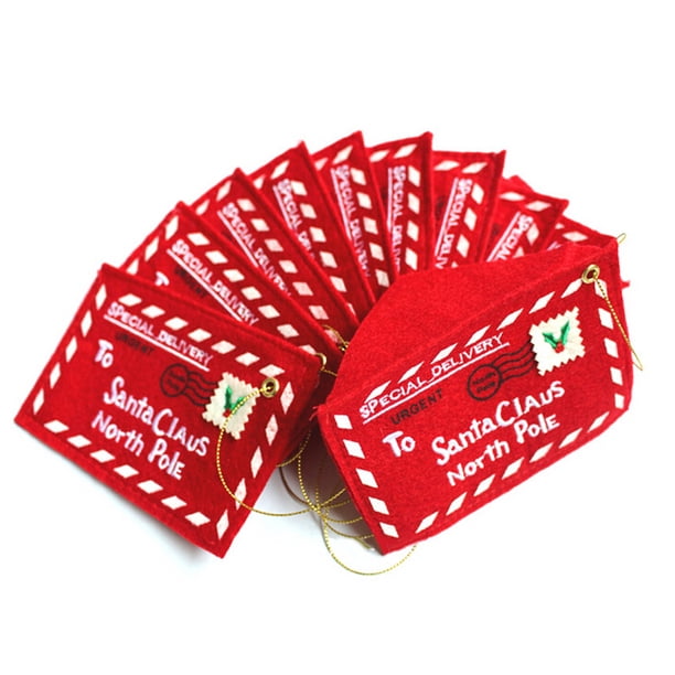 10 Piezas Sobres de Papá Noel Accesorios Decorativos de Vacaciones de Navidad Sunnimix Sobre de Papá Noel