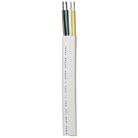 Ancor 154010 Marine Grade Electrical Flat Trailer Tinned Boat Cable 16-Gauge...