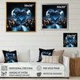 thumbnail image 4 of Designart "Luminous Blue Transparent Heart I" Abstract Shapes Picture Framed Wall Art Prints, 4 of 5