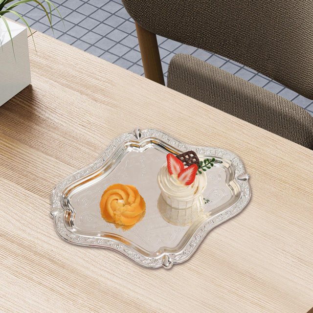 Bandeja decorativa europea multiusos de hierro, adorno elegante, bandeja para servir aperitivos y dulces, bandeja de tocador de Perfume para mostrador