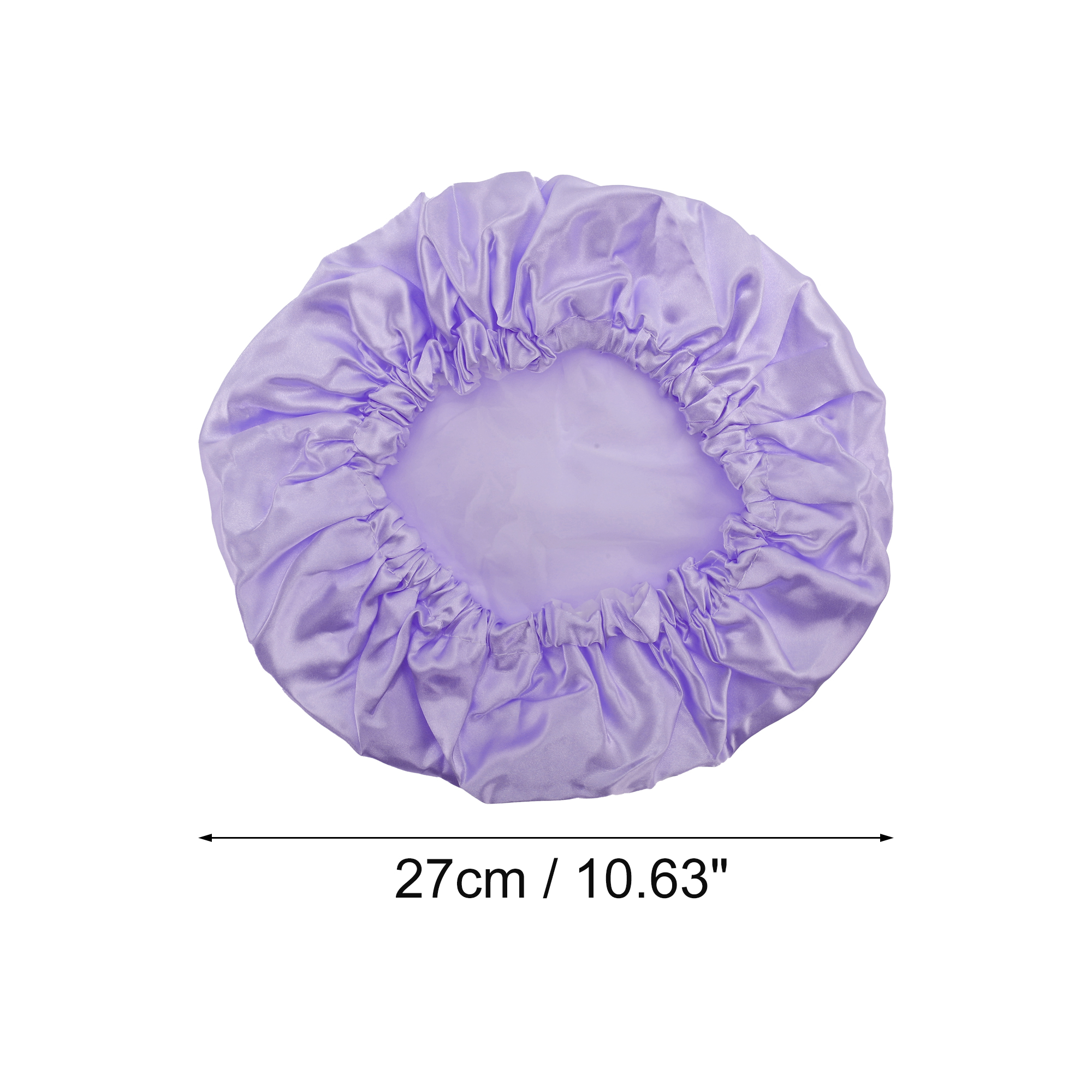 Unique Bargains Double Layer Shower Cap Hair Cap for Bath 1Pc Purple