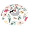 thumbnail image 3 of Kll 48" Christmas Tree Skirt Cute Cartoon Sloth Xmas Tree Skirts Mat For New Year Xmas Holiday Party Indoor Outdoor Home Decoration, 3 of 9