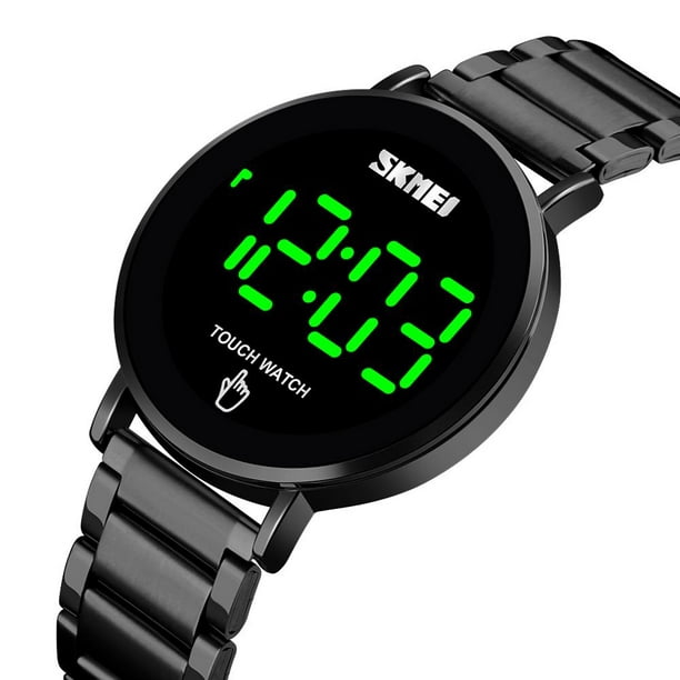 SKMEI Men&#39;s Watches Digital Watch Luxury Touch Screen LED Light Electronic Wristwatch Steel Men Clock - Walmart.com