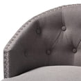 thumbnail image 4 of Baxton Studio Theron Transitional Gray Fabric Upholstered Wood Swivel Bar Stool Set of 2, 4 of 7