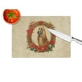 thumbnail image 2 of Afghan Hound Christmas Flowers Glass Cutting Board 12 in x 15 in, 2 of 5