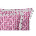 thumbnail image 3 of S4Sassy Leaves & Floral Block White Cotton Flex Tassel Sofa Cushion Case Home Decorative Square Pillow Cover Throw 2Pcs-18 x 18 Inches, 3 of 5