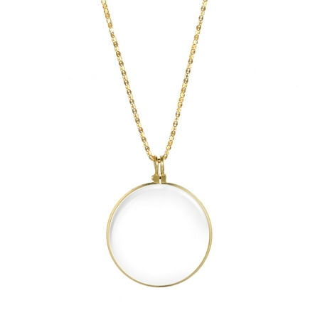 Rattan Hanging Chair Australia 5X Necklace Magnifier Hanging Loupe Utility Monocle Lens Coin Magnifying Glass Necklaces Pendant with 450mm Metal Chain for Jewelry Library Reading Fine Print Zooming Increase Vision ()
