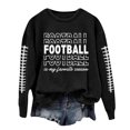 thumbnail image 1 of WEAIXIMIUNG Chandails d'Automne pour Femmes Grande Taille Femmes Décontracté Manches Longues Léger Col Rond Chandails Graphique de Football Imprimé Chandail Chandails Blouse Haut, 1 of 4