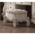 thumbnail image 1 of Bowery Hill Fabric Bone and White Vanity Stool Rectangular Button Tufted 22.36" Unassembled, 1 of 1