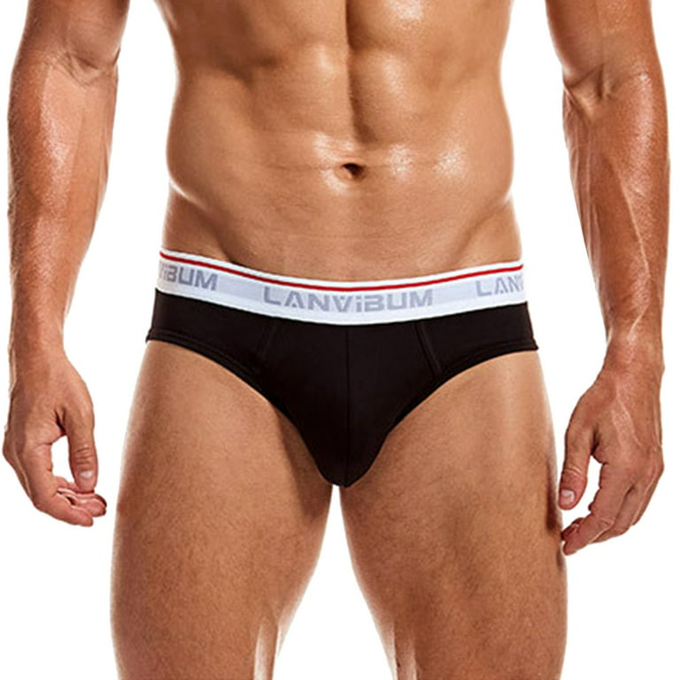 adviicd Underwear Men Boxer Briefs For Men Pack Men's Underwear Briefs  Super Soft Comfort Lightweight Briefs Black M