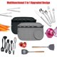 thumbnail image 2 of Soporte de cuchara de silicona 2 en 1 LANNMXG Estante para utensilios de cocina Protector de encimera, 2 of 5