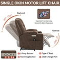 thumbnail image 6 of Holaki Power Lift Recliner Chair with Massage and Heat for Elderly, Overstuffed Wide Power Recliner with USB Ports, Electric Oversized Single Sofa with Dual Cup Holders & Side Pocket, Medium, Brown, 6 of 9