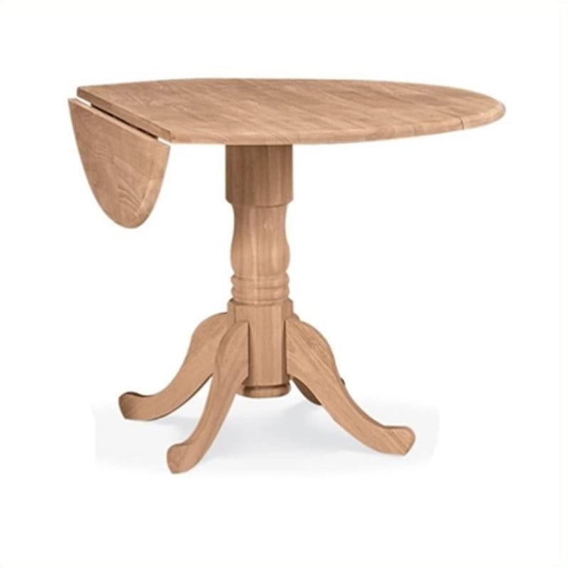 International Concepts Unfinished Wood 42 Dual Drop Leaf Casual International Concepts Unfinished Wood